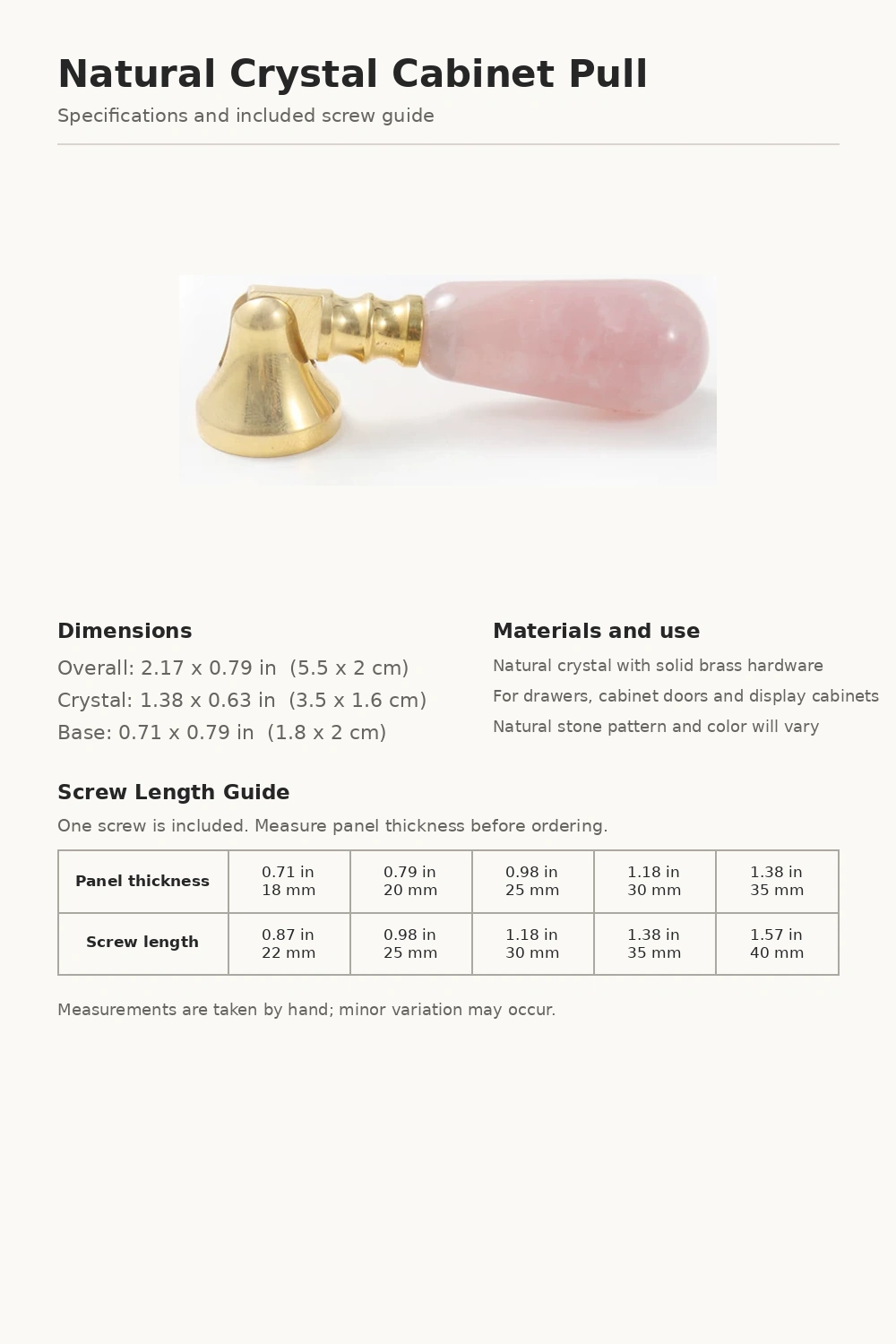 Natural Crystal Cabinet Pull - image 8