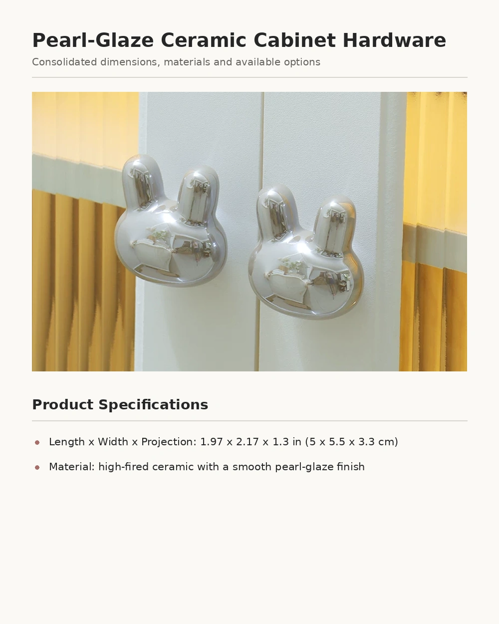 Rabbit Pearl Cabinet Knob - image 11
